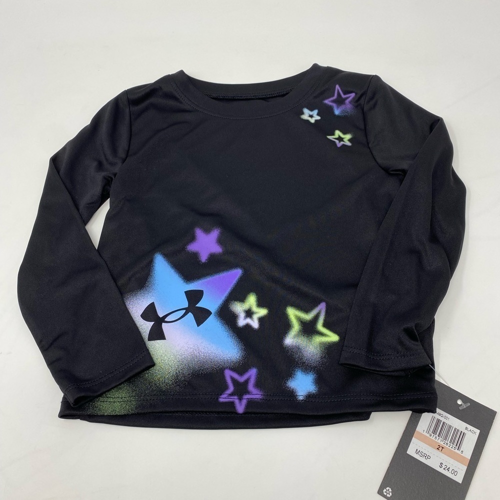 NEW - Under Armour Toddler Girls' Long Sleeve Shirt - Picture 2 of 7